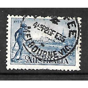 AUSTRALIA 1934 MELBOURNE 3d BLUE SG 148 USED