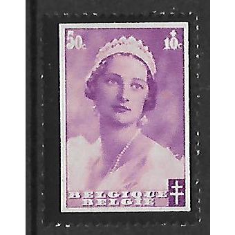 BELGIUM 1935 DEATH OF QUEEN ASTRID MORNING STAMP 50c + 10c MAUVE SG717 M MINT
