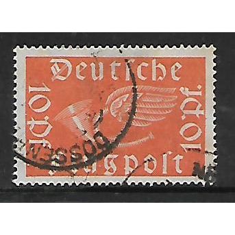 GERMANY 1918 AIR FLUGPOLT 10pf ORANGE SG 111 FINE USED