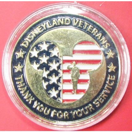 Disney Land Veterans. Challenge Coin. 1.75". 54b.