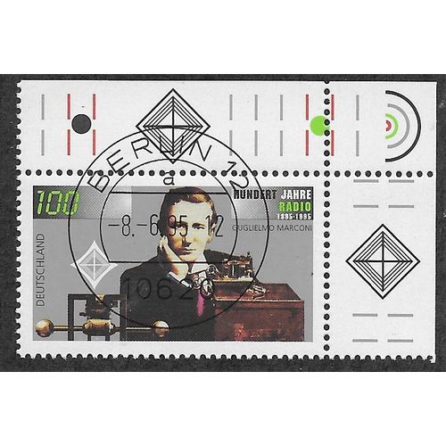 GER 1995 100pf '100TH ANN OF RADIO' (CORNER MARGIN) FINE USED (EBID53-855)