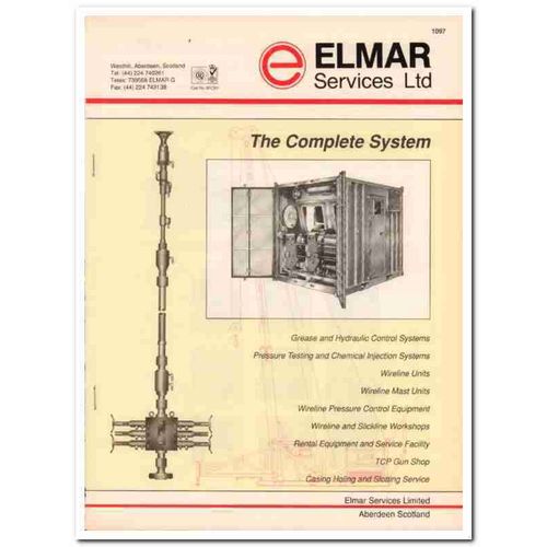 Elmar Services Ltd 1993 Vintage Catalog Oil Complete System Oilfield