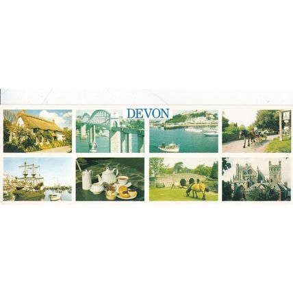 Devon Multiview Very Long Postcard Unused VGC