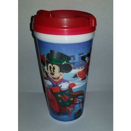 DISNEYLAND'S HAPPY HOLIDAY CHRISTMAS THEMED TRAVEL MUG CUP W/ LID~NEW~2017