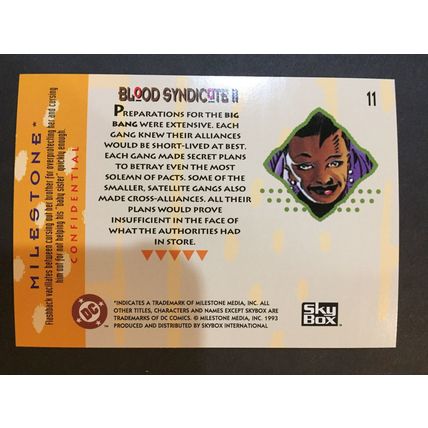 Milestone: The Dakota Universe trading card #11 (Blood Syndicate II)