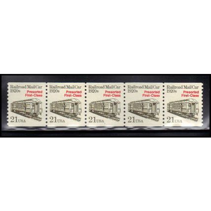 2265 21c Mail Car Very Fine MNH Dry Gum PNC 1/5 X1225