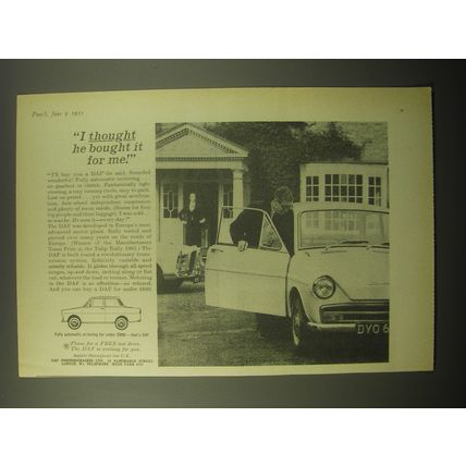 1965 DAF Car Ad - I thought he bought it for me