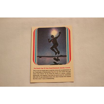 Russ Howell SPEED SLALOM 1977 Donruss Skateboard STICKER NO. 4