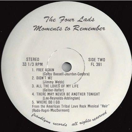 Franklynn LP FL391 The Four Lads "Moments To Remember" MINT! in cellophane wrap