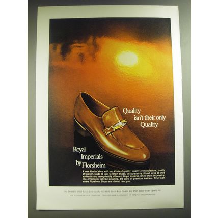 1974 Florsheim Royal Imperials Shoes Advertisement - Quality