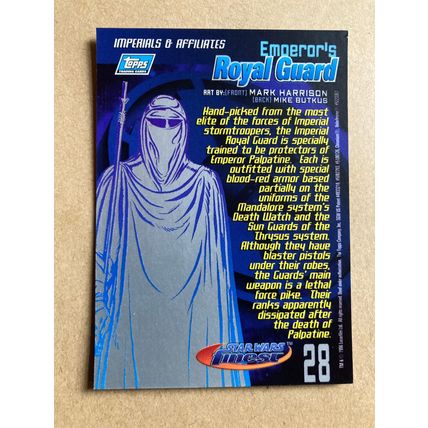 Star Wars Finest Base trading Card # 28 Emperor's Royal Guard (A) 1996 Topps