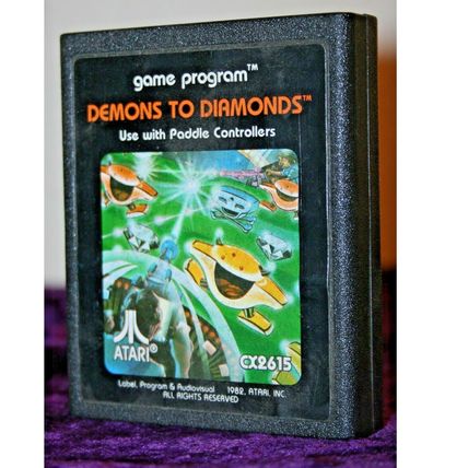 2 Vintage 1978-1982 Atari 2600 Games, Demons 2 Diamond & Slot Racers, Carts Only