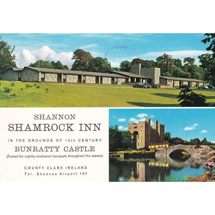 Shannon Shamrock Inn Hotel Bunratty Castle Co Clare Irish Postcard