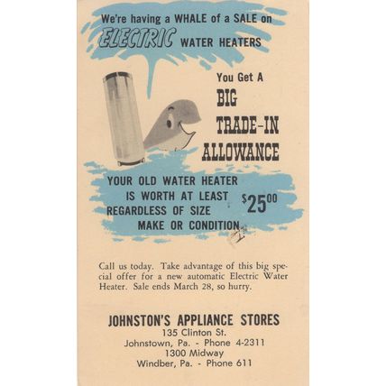 Johnstown South Africa Whale Dolphin Old Advertising Postcard