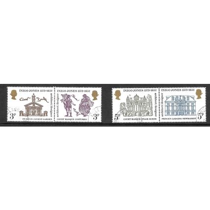 GREAT BRITAIN 1973 INIGO JONES SG 935 / 938 SET 4 VALS FINE USED#5