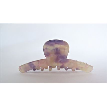 Lavender pink and mixed color marbled design hair claw clip for fine, thin hair