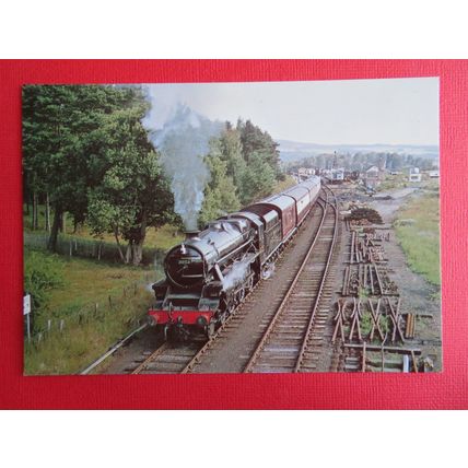 LMS Black 5 5025 Leaving Boat of Garten, Scotland Postcard