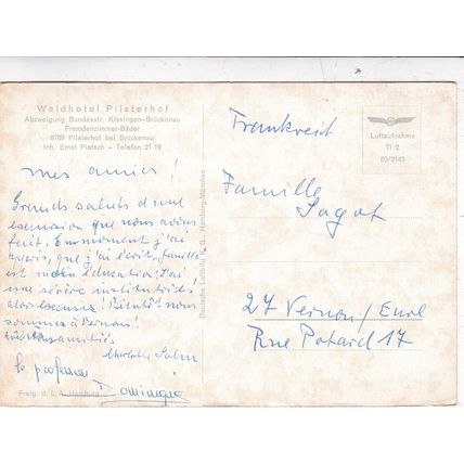Pilsterhof Waldhotel Bad Bruckenau Germany Postcard used creased