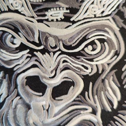 Gorilla Iron on Patch Grey Banda Large Embroidered Sew Biker 22cm x 18.5cn P687