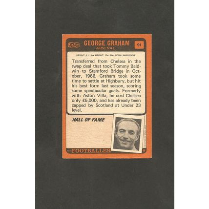 A&BC Orange Back Football 1970-71 #91 George Graham Arsenal