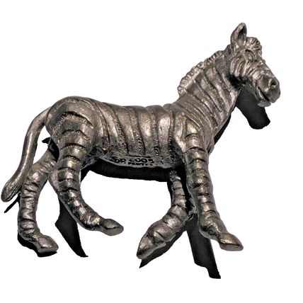 Collectible SD 2005 Pewter African Zebra 2" x 1.5" Animal Figurine Detailed