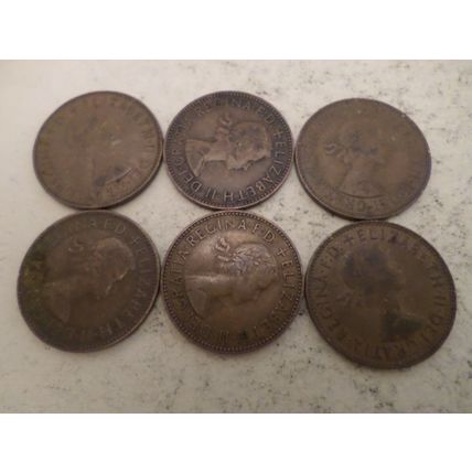 UK / GB - 30 - 1/2d (half penny) coins - dated 1959