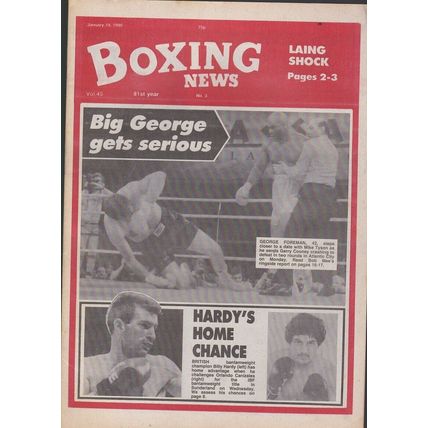 GEORGE FOREMAN KOs GERRY CLOONEY COVER REPORT & PICS - Boxing News 19-01-90