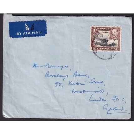 British KUT KGVI Njoro Kenya to London England 1s Airmail Cover Postal History