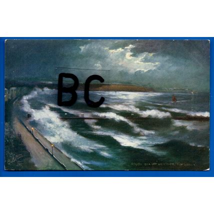 Postcard Rough Sea Ventnor IOW Isle Of Wight Nr Shanklin Wroxall - Tuck Oilette