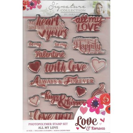 Crafter's Companion. All My Love Clear Stamp Set. Stamping Cardmaking