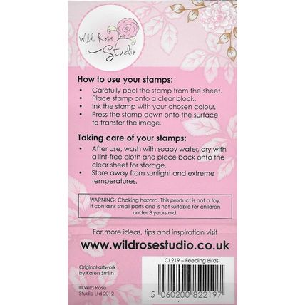 Wild Rose Studio. Feeding Birds Clear Stamp. Stamping Cardmaking Scrapbooking