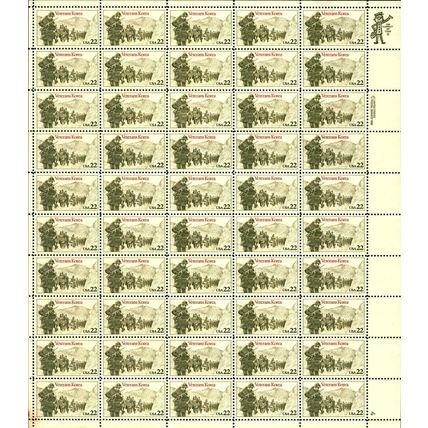 Korean War Veterans Sheet of Fifty 22 Cent Postage Stamps Scott 2152