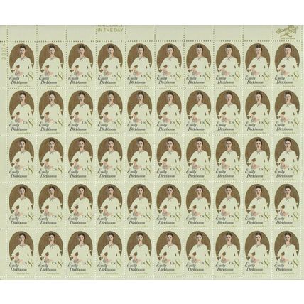 Emily Dickinson Sheet of Fifty 8 Cent Postage Stamps Scott 1436