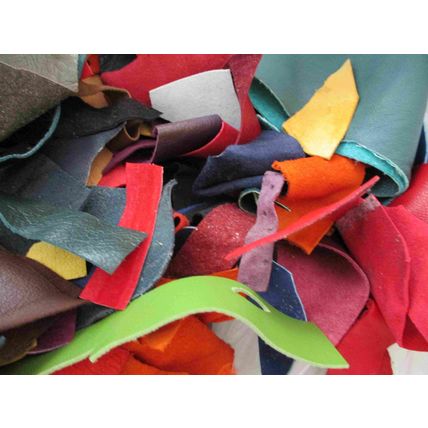 Craft pack of leather scraps 450g mixed colours ZX006