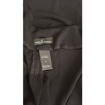 Moda International Black Frilled Sleeves V-Neck Midi Dress Size 10 UK