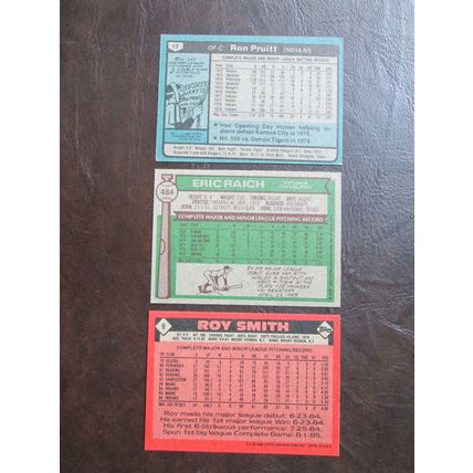 Three (3) Cleveland Indians Baseball Cards - See Players and Description Below