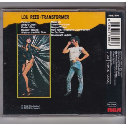 Lou Reed : Transformer. (1982) CD Album