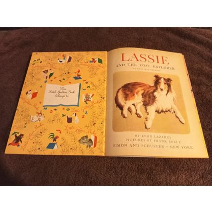 Little Golden Book Lassie & The Lost Explorer By Leon Lazarus (A) Edition 1958