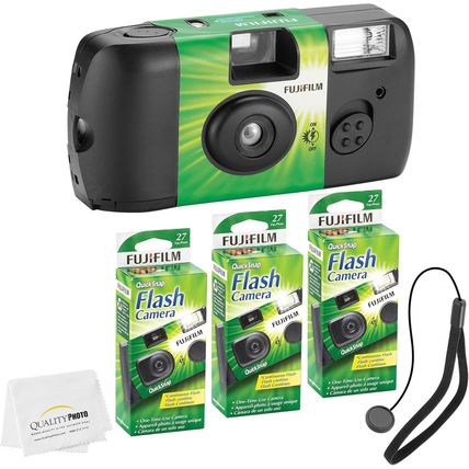 Fujifilm Quicksnap Flash 400 Disposable 35Mm Camera + Hand Strap + Quality Photo