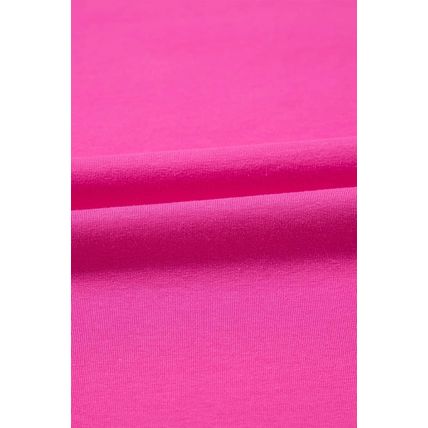 Strawberry Pink Casual Round Neck Bubble Sleeve T-shirt