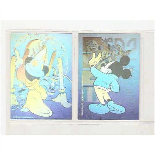 DISNEY COLLECTOR CARDS ' 2 HOLOGRAM cards DOUBLE-SIDED' ( 1991 )