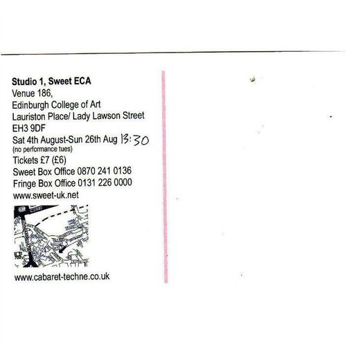 Colour Postcard - Edinburgh Fringe Flyer Postcard - Jean Jacques - Arts Council