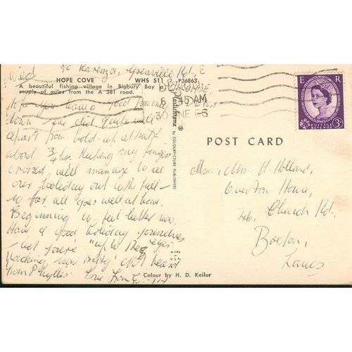 Hope Cove, Bigbury Bay, South Devon 1966 - Plastichrome WHS 511
