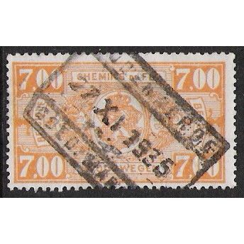 Belgium Epm Mi 163: 7 Fr. orange Railway Parcel Stamp: Coat of Arms