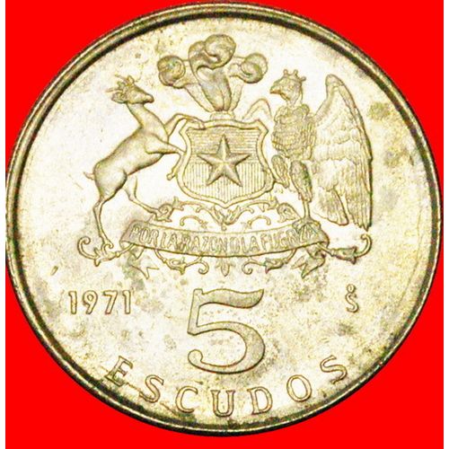 LAUTARO (1534-1557): CHILE ★ 5 ESCUDOS 1971! LOW START★NO RESERVE!