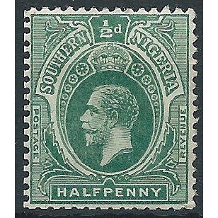 Southern Nigeria 1912 SG45 1/2d Green Mounted Mint..