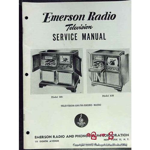 EMERSON 1951 TV model 585 618 AM FM Television Service Manual