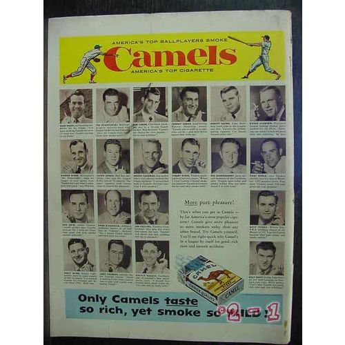 CAMEL 1956 MLB Baseball Players cigarette vintage ad