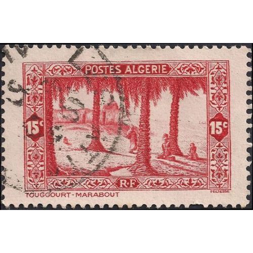 ALGERIA, Marabou in Touggourt, red 1936, 15c