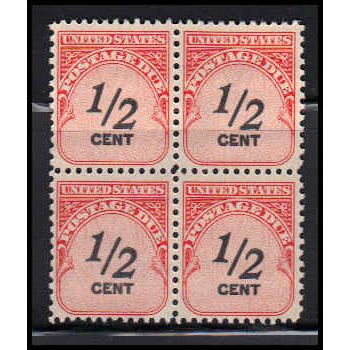 J88 1/2c Postage Due Fine MNH Blk/4 O7068